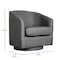 Flash Furniture Landon Club Style Commercial Barrel Accent Armchair Metal Base, Dark Gray Fabric Upholstery BS-AC22-060-DKGRY-GG - alternate 3